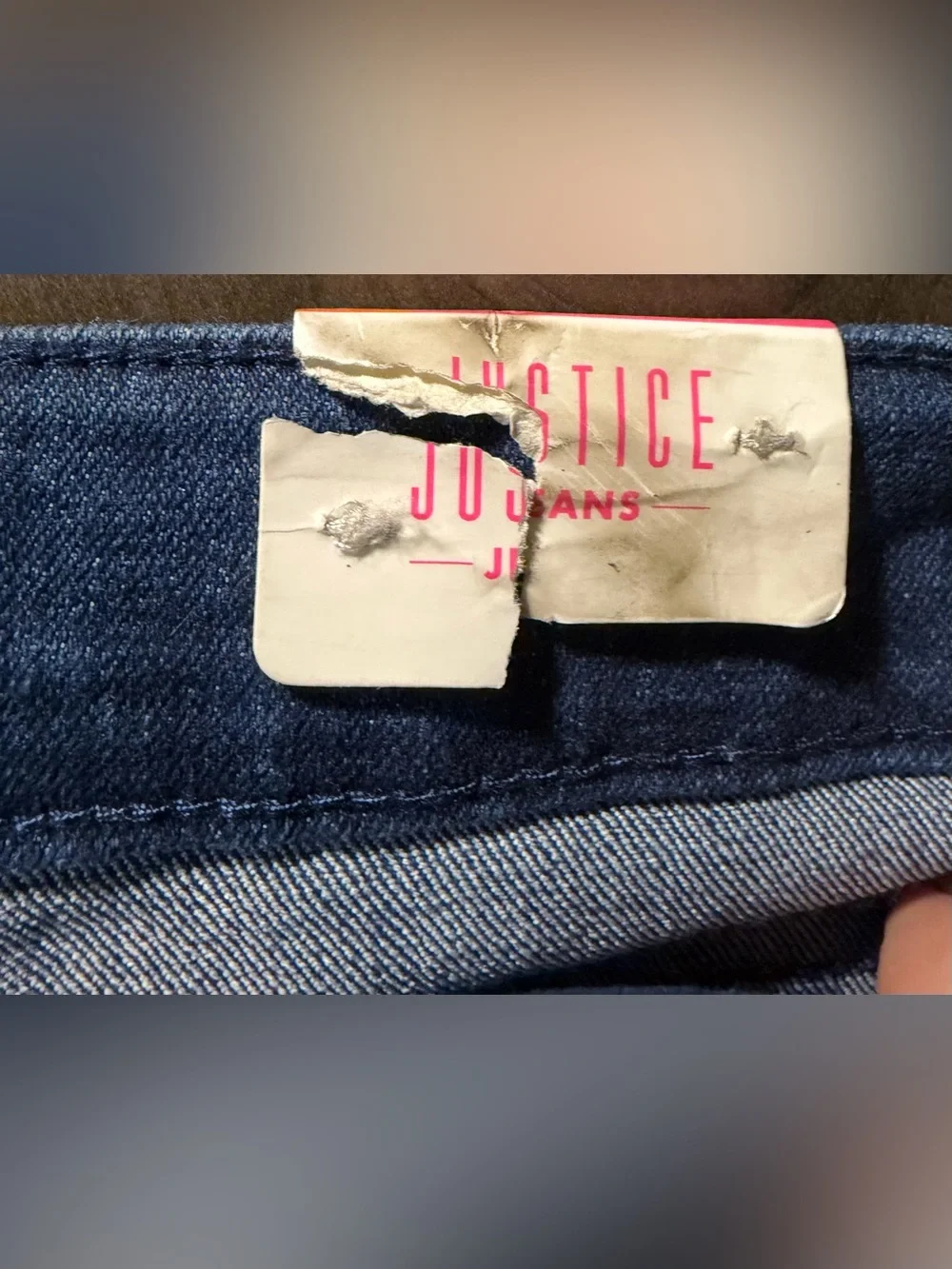 Justice Girls Sequins Distressed Skinny Jeans in Dark Blue size 18